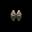Modern Geometric Triangle Round Cut Moissanite Diamond Stud Earrings with Open Frame Design
