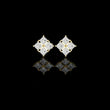 Quad Cluster Lab Diamond Earring Four Stone Princess Cut Studs