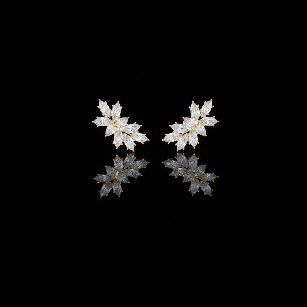 Marquise Cut Lab Diamond Solitaire Stud Earrings Interlocking Loop Knot