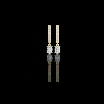 Timeless Moissanite Diamond Bar Drop Earrings with Oval Cut Sparkle