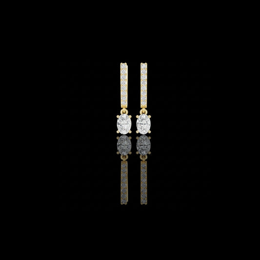 Timeless Moissanite Diamond Bar Drop Earrings with Oval Cut Sparkle