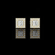 Royal Square Princess Moissanite Diamond Stud Earrings with Halo Round Diamond