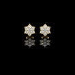 Starpetal Radiance Round Lab Diamond Cluster Earrings with Sculpted Floral Points