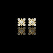 Compass Star Lattice Round Moissanite Diamond Stud Earrings Geometric Gothic Shield