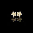 Golden Pinwheel Swirl Cluster Stud Lab Diamond Earrings with Dynamic Circular For Her