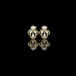Openwork Lotus Motif Round Brilliant Lab Diamond Stud Earrings For Women