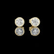 Bezel Set Round Lab Diamond Solitaire Stud Earrings with Minimal Modern Design