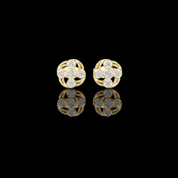 Celestial Swirl Round Lab Diamond Cluster Stud Earrings with Radiant Circular Brilliance