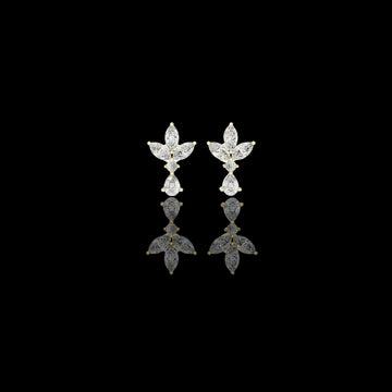 Marquise Butterfly Cluster Moissanite Diamond Drop Stud Earrings