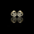 Glamour Spiral Bloom Stud Round Lab Diamond Earrings with Circular Swirl Frame