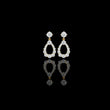 Open Teardrop Round Brilliant Cut Moissanite Diamond Drop Earrings Pear Shaped Halo