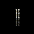 Multi Shape Mixed Cut Moissanite Diamond Linear Drop Earrings Asymmetric Dangle Design