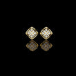 Geometric Cage Round Brilliant Cut Lab Diamond Stud Earrings With Openwork Frame