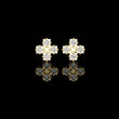 Cross Cluster Round Brilliant Moissanite Diamond Stud Earrings for Women