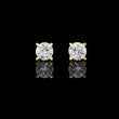 Architectural Crown Basket Round Moissanite Diamond Solitaire Studs