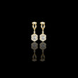 Vintage Art Deco Drop Lab Grown Diamond Hexagonal Halo Earrings