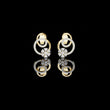Cluster Swirl Circle Lab Grown Round Diamond Stud Earrings with Pave Halo Ring