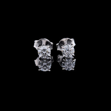 Brilliant Sparkle Round Cut Lab Grown Diamond Stud Earrings