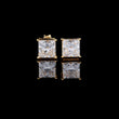 Royal Radiance Lab Grown Princess Cut Gold Stud Earrings By Ivevar