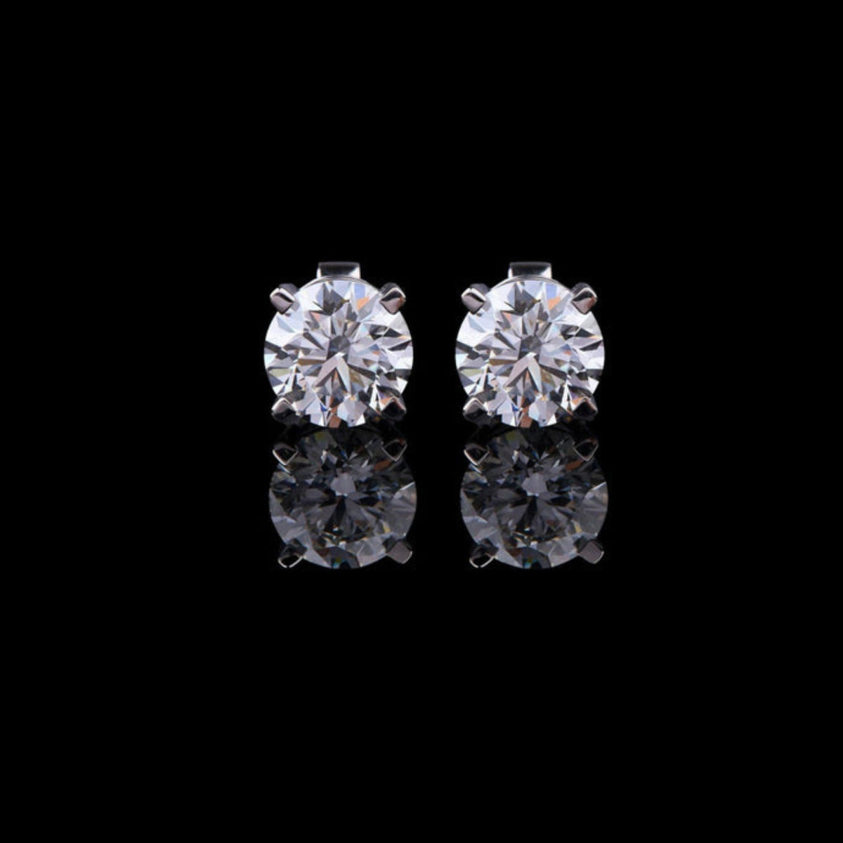 Desire Round Lab Grown Diamond Stud Earrings Custom Jewelry