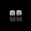 Cluster Round Cut Moissanite Diamond Stud Earrings Pave Square Design