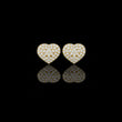 Romantic Heart Shape With Round Moissanite Diamond Stud Earrings with Pavé Brilliance