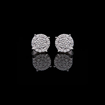 Premium Moissanite Round Multi Stone Cluster Stud Earrings with Exceptional Radiance