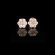 Luxury Rose Gold Floral Cluster Stud Lab Grown Earrings Featuring Brilliant Round Multi Stone Design