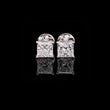 Premium Princess Cut Lab Diamond Stud Earrings in Polished White Gold Brilliant Solitaire Design