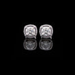 Classic & Timeless Luxury Cushion Cut Halo Diamond Stud Lab Grown Earrings in White Gold