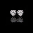 Heart Shaped Halo Lab Diamond Stud Earrings with Center Stones and Sparkling Accent Border for a Romantic