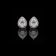 Round Cut Moissanite Diamond Double Drop Earring Set with Textured Multi Tier Setting