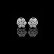 Floral Motif Geometric Silhouette Everyday Earrings Featuring Moissanite Diamonds