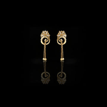 Floral Crown Geometric Silhouette Everyday Moissanite Diamond Earrings Featuring Accent