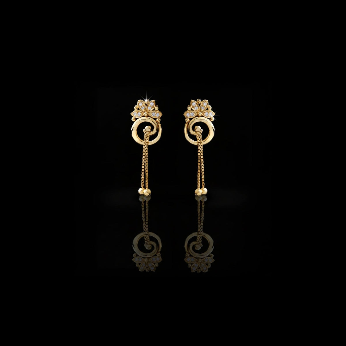 Floral Crown Geometric Silhouette Everyday Lab Diamond Earrings Featuring Accent