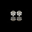 Art Deco Lab Diamond Pear Shape Floral Fan Cluster Studs Earrings