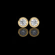 Premium Bezel Set Gold Stud Earrings with Sparkling Round Lab Grown Stones for Everyday Luxury