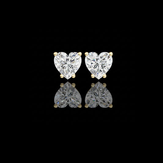 Romantic Brilliant Heart Shaped Lab Grown Stud Earrings in Elegant Prong Setting for Timeless Sparkle