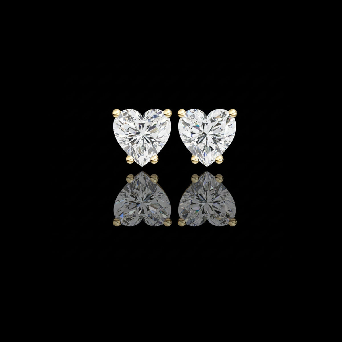 Romantic Brilliant Heart Shaped Moissanite Stud Earrings in Elegant Prong Setting for Timeless Sparkle