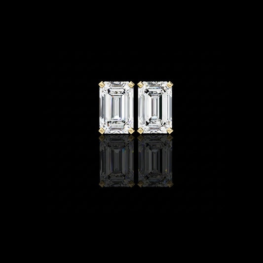 Stunning Moissanite Diamond Emerald Cut Earrings Crafted with Care Designed to Dazzle For Her