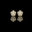 Delicate Floral Round Lab Diamond Cluster Stud Earrings