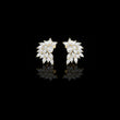 Floral Marquise Cut Lab Diamond Cluster Stud Earrings with Leaf Inspired Design