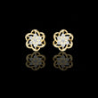 Floral Interwoven Knot Design Round Cut Moissanite Diamond Stud Earrings