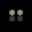 Intertwined Bloom Floral Lab Grown Diamond Stud Earrings with Pavé Accents