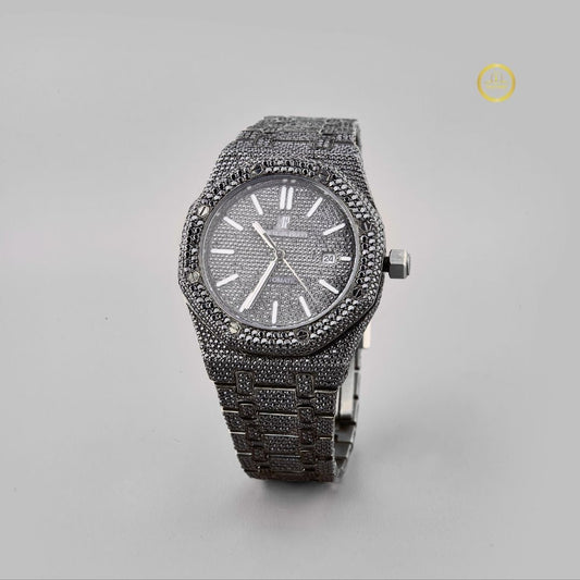 Ultimate Moissanite Iced Out Men’s Watch Bold Full Black Luxury by IVEVAR