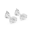 Pear Shaped Moissanite Diamond Stud Earrings with Soft Contoured Setting - View 12