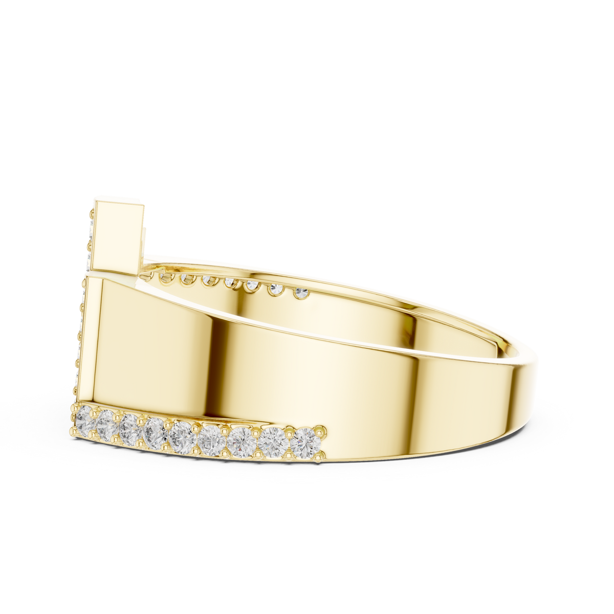 Round Cut Moissanite Diamond Men's Architectural Equalizer Pave Statement Ring - View 10