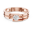 Round Cut Moissanite Diamond Men's Tension Set Solitaire Ring - View 2