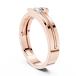Round Cut Moissanite Diamond Men's Tension Set Solitaire Ring - View 11