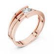 Round Cut Lab Grown Diamond Men's Tension Set Solitaire Ring - View 5